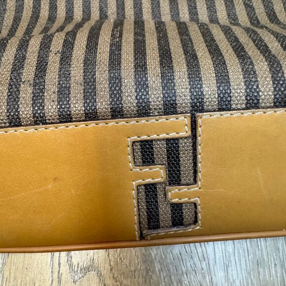 FENDI Vintage Pequin striped tote shoulder bag - Picture 2 of 10